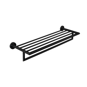 Niza Black Series - Black Finished Stainless Steel Double Towel Rail Niza Black Series - Black Finished Stainless Steel Double Towel Rail