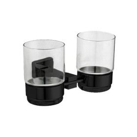 Barcelona Series - Black Finished AISI 304 Stainless Steel Double Glass For Toothbrush Barcelona Series - Black Finished AISI 304 Stainless Steel Double Glass For Toothbrush