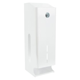 White Finished Stainless Steel Triple Toilet Paper Dispenser
