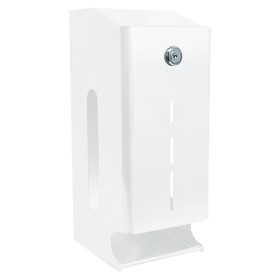 White Finished Steel Double Toilet Paper Dispenser